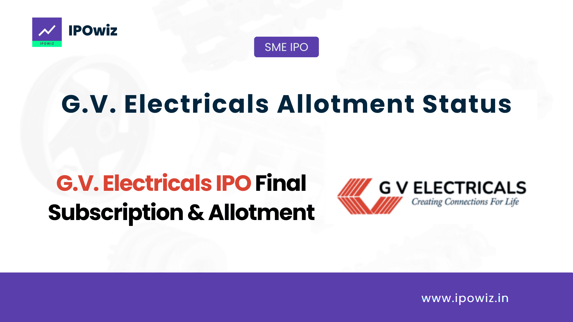 G.V. Electricals IPO Allotment: Check Live Status, GMP & Allotment Chances