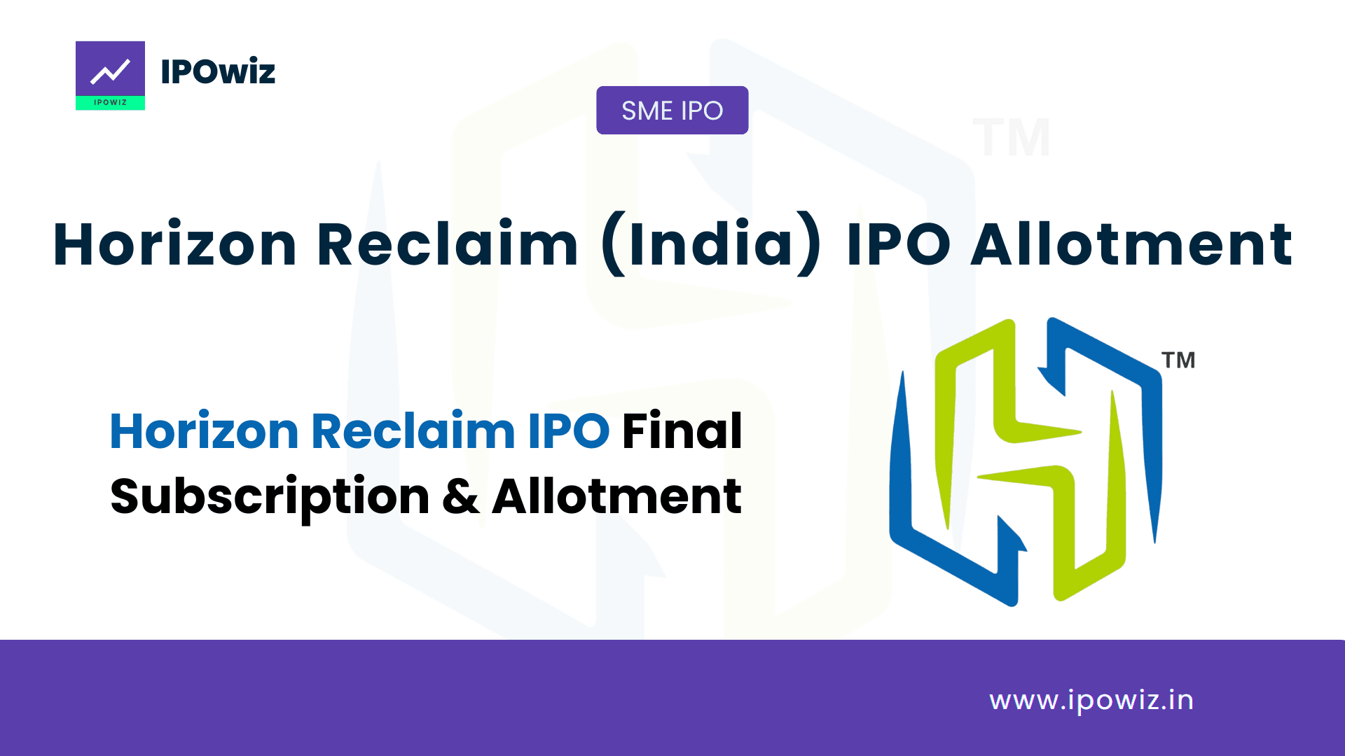 Horizon Reclaim IPO Allotment Status: Step by Step to check via Kfintech