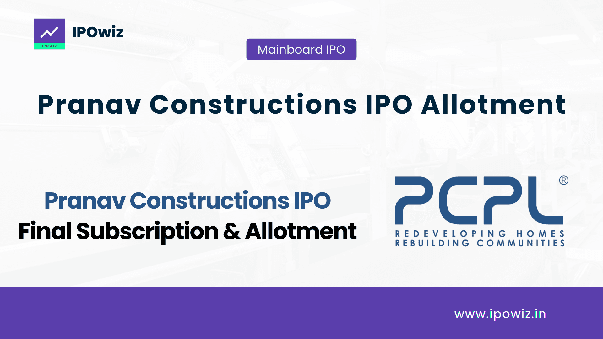 Pranav Constructions IPO Live Allotment Status, GMP Today & Listing Date